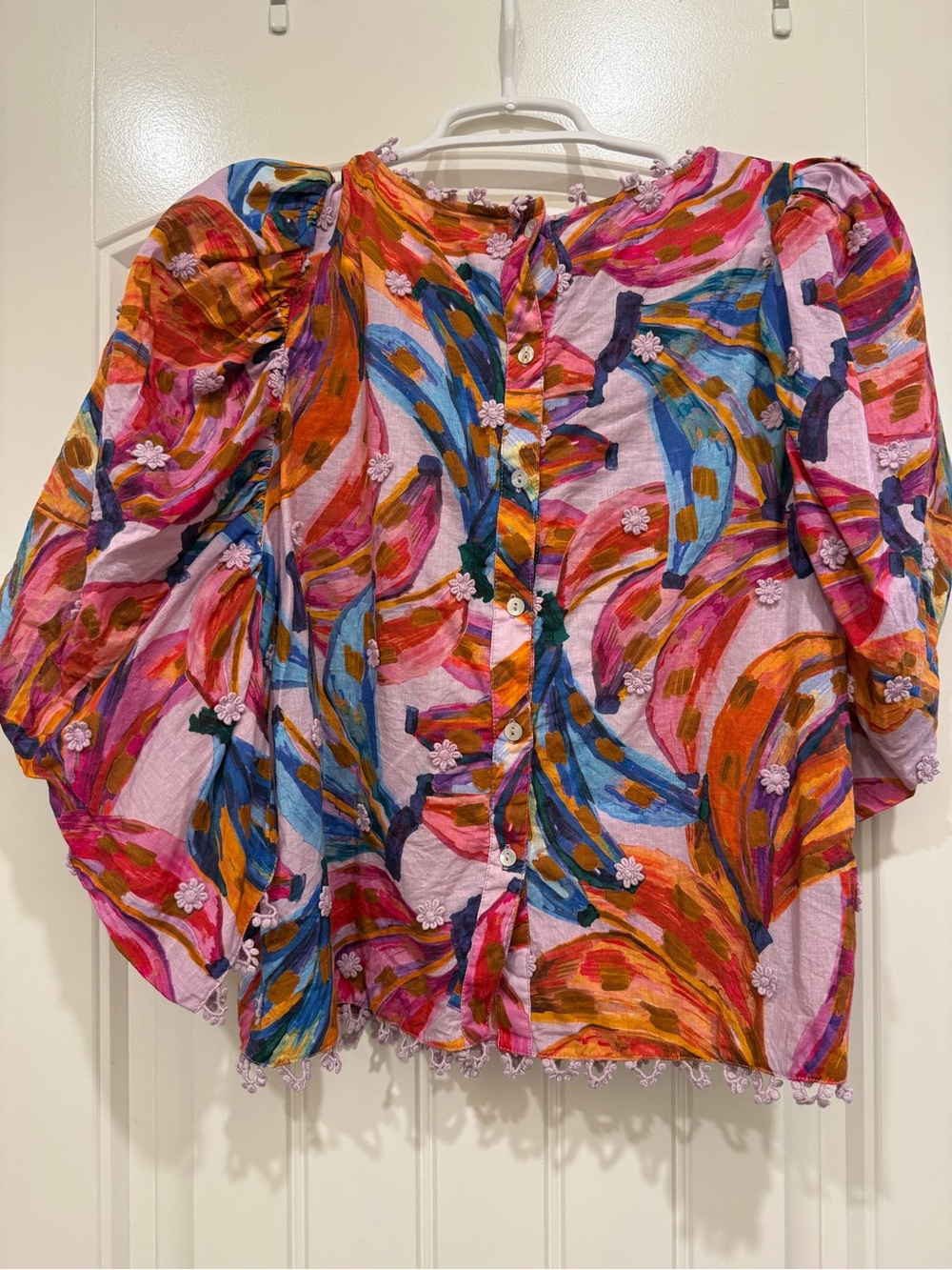 FARM Rio Banana Puff Sleeve Blouse - Picture 2 of 3
